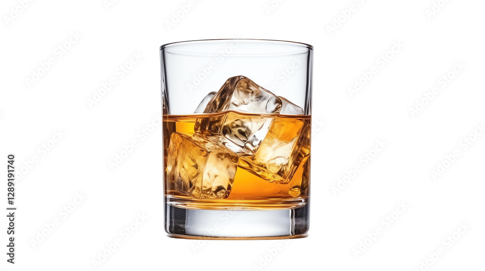 Isolated Whiskey with Ice Isolated Whiskey with Ice