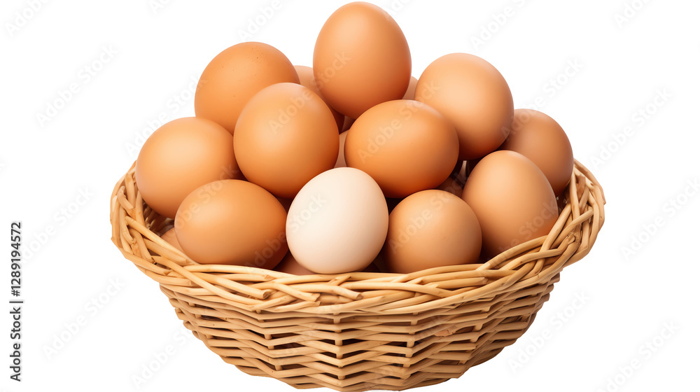 Isolated Basket of Eggs Isolated Basket of Eggs