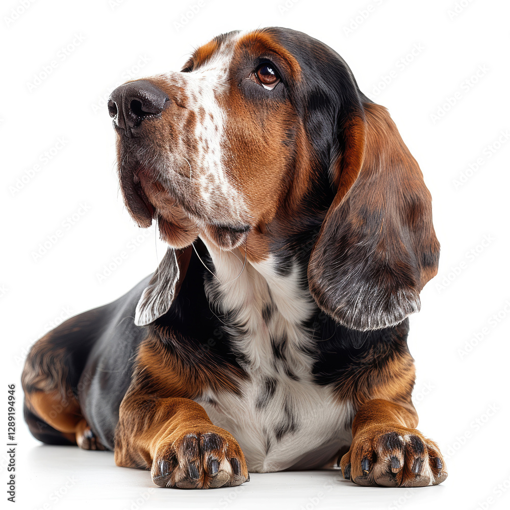 Image of an English Bulldog with fawn and white fur, seated on a hard surface Curious or attentive expression - AI-Generated Image of an English Bulldog with fawn and white fur, seated on a hard surface Curious or attentive expression - AI-Generated