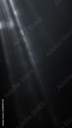 Ethereal light rays over grey smoky mist, shining beams and shafts, abstract light effect overlay, heavenly glow, divine bright ray, atmospheric illuminated fog backdrop, copy space