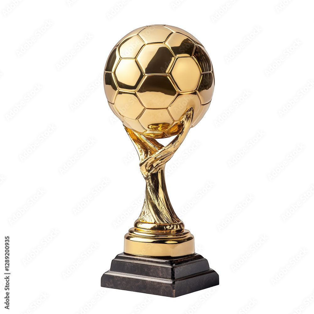 Golden Soccer Ball Trophy on Black Base Golden Soccer Ball Trophy on Black Base