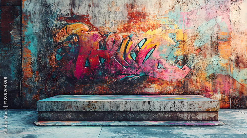 Fototapeta premium gritty urban scene textured concrete wall