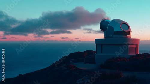 MAGIC Telescope Observatory with Impressive Hexagonal Mirror Structure