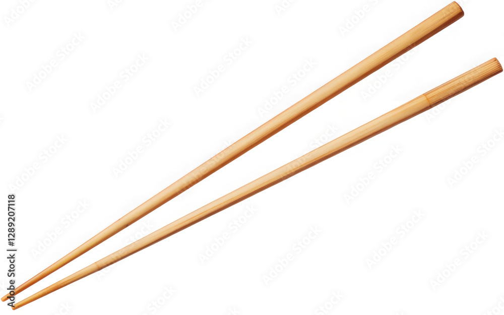 wooden chopsticks isolated on white background