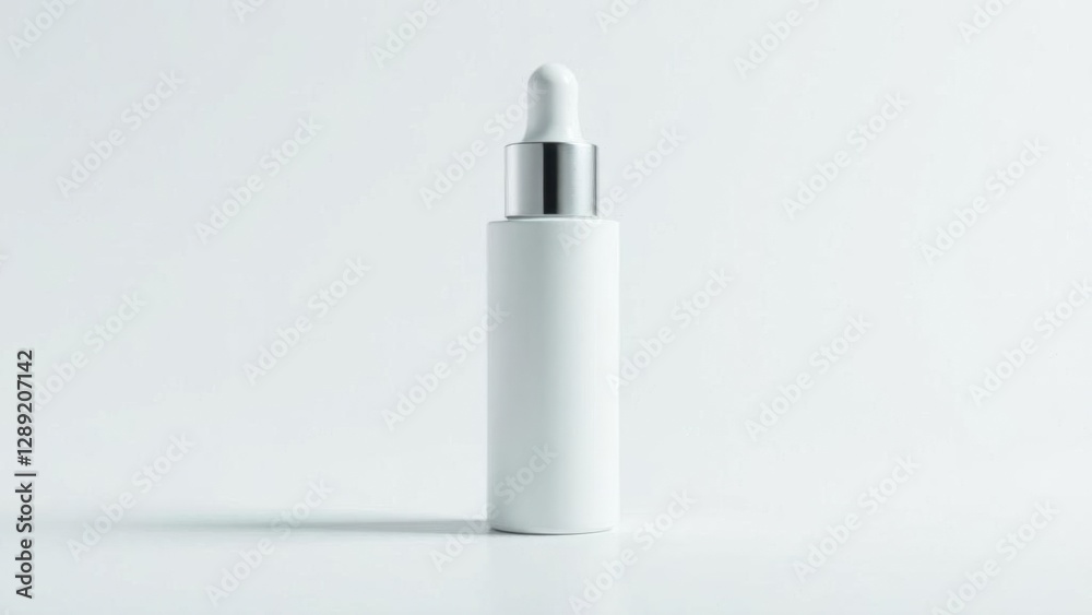 mockup of a vial of a white face serum jar on a white background