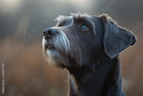 A Cesky Fousek dog in a fie...