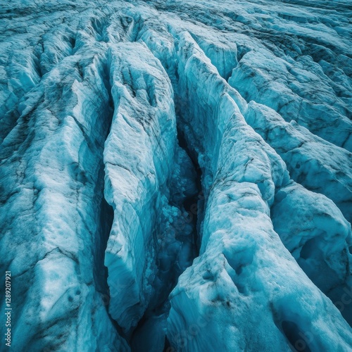 Wallpaper Mural Cracked Glacial Ice Formation in Arctic Landscape with Blue Tones Torontodigital.ca