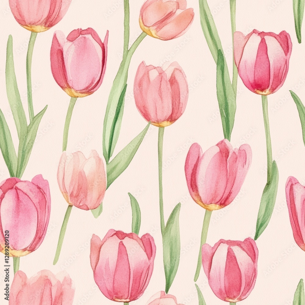 Repetitive patterm of beautiful tulip flower for fabric design Repetitive patterm of beautiful tulip flower for fabric design
