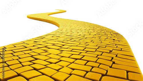 a yellow brick road isolated on a transparent background