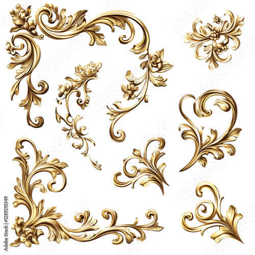 Golden ornate floral decorative elements.