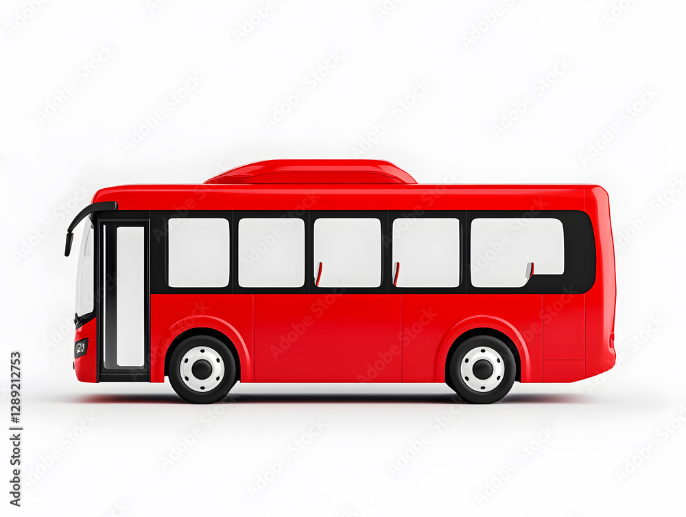 3d Bus Mockup, isolated on white background 3d Bus Mockup, isolated on white background