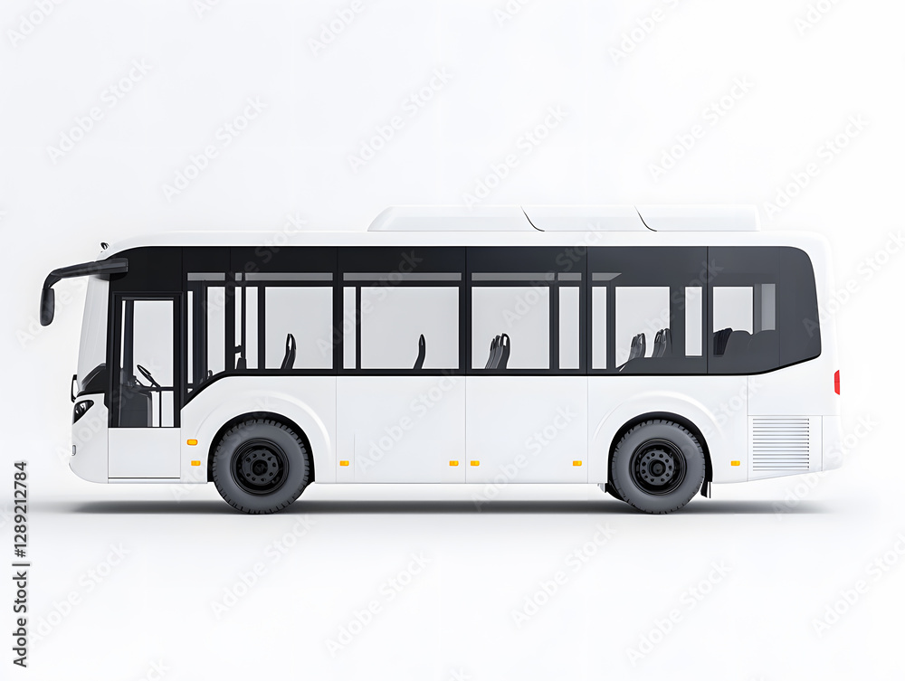 3d Bus Mockup, isolated on white background 3d Bus Mockup, isolated on white background