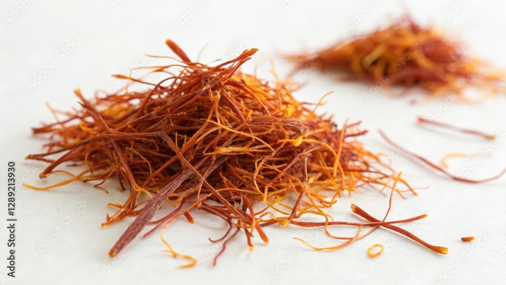 Fototapeta premium Saffron threads on white background
