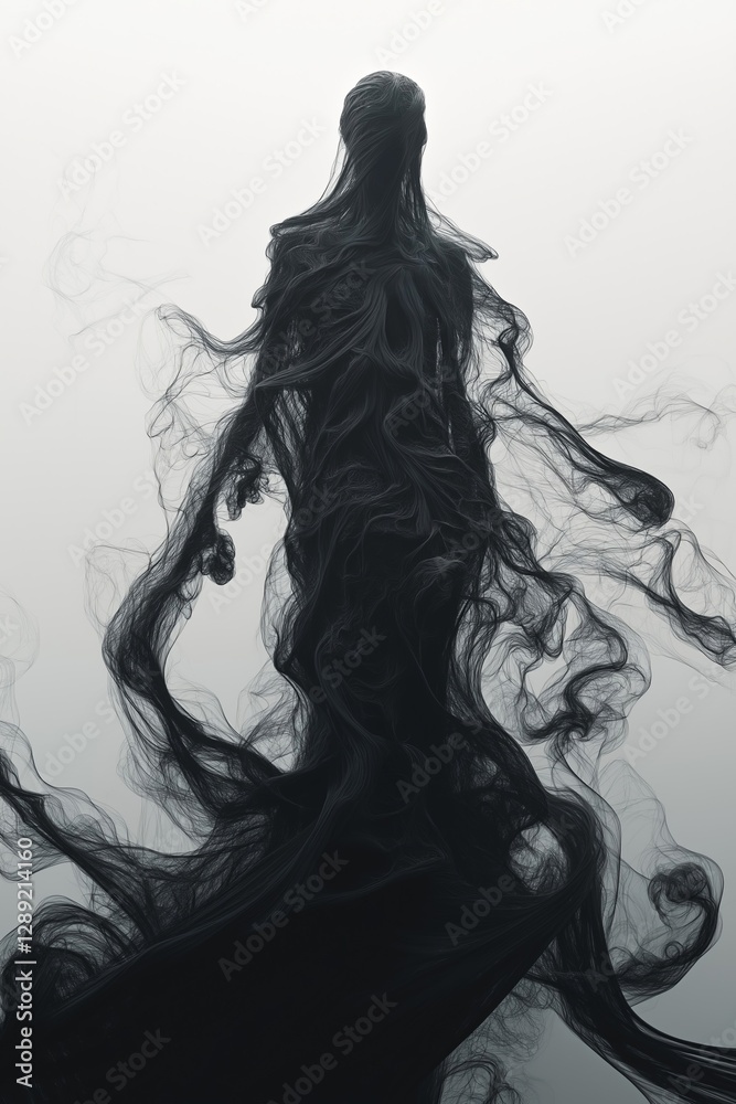 Fototapeta premium Ethereal smoke figure in the mist........