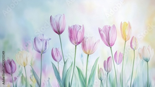 Beautiful tulip flower in Spring.