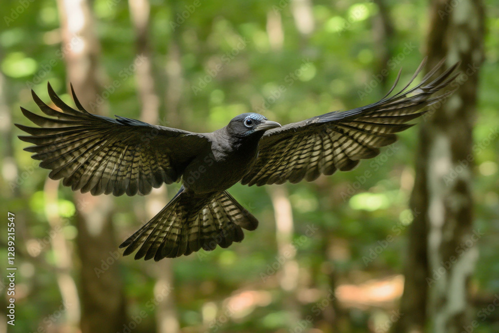Fototapeta premium Flying Bluejay