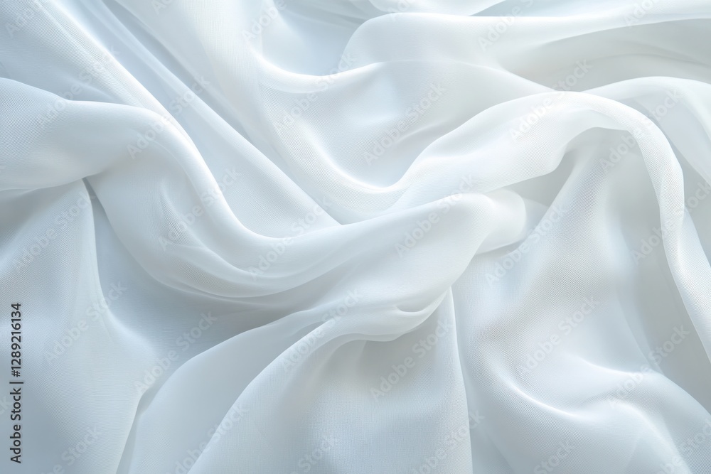 Obraz premium An image of smooth, flowing white fabric drapes
