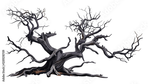 spooky tree, vector old tree, dead tree isolated, transparent PNG, eerie tree, spooky illustration, horror tree, Halloween tree, isolated tree, scary tree, black tree