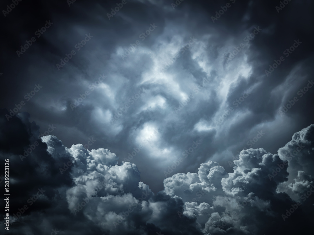 Obraz premium Dramatic sky with storm clouds before rain. Concept on the theme of weather.
