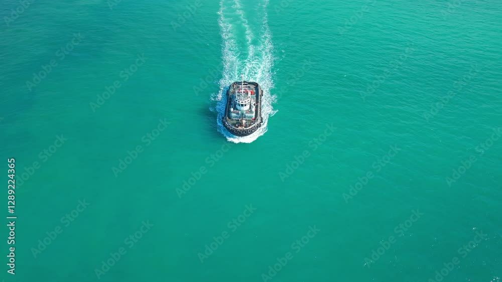 Aerial View of Cargo Ship at Dock Aerial View of Cargo Ship at Dock