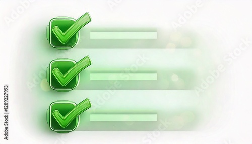Generated image : liste avec trois coches vertes