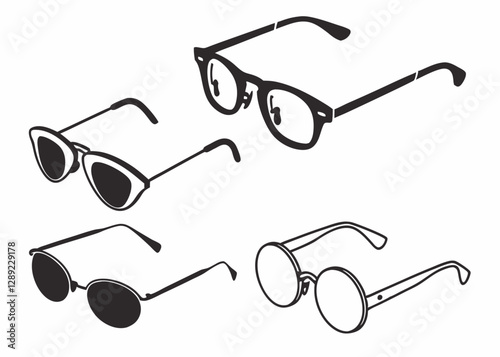 Retro-Inspired Sunglasses Illustration for Vintage Lovers.
