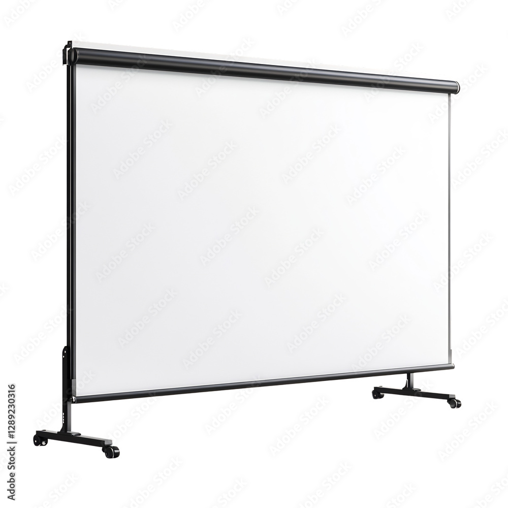 High Tech Modern Projector Screen with Motorized Stand Isolated on Transparent Background High Tech Modern Projector Screen with Motorized Stand Isolated on Transparent Background