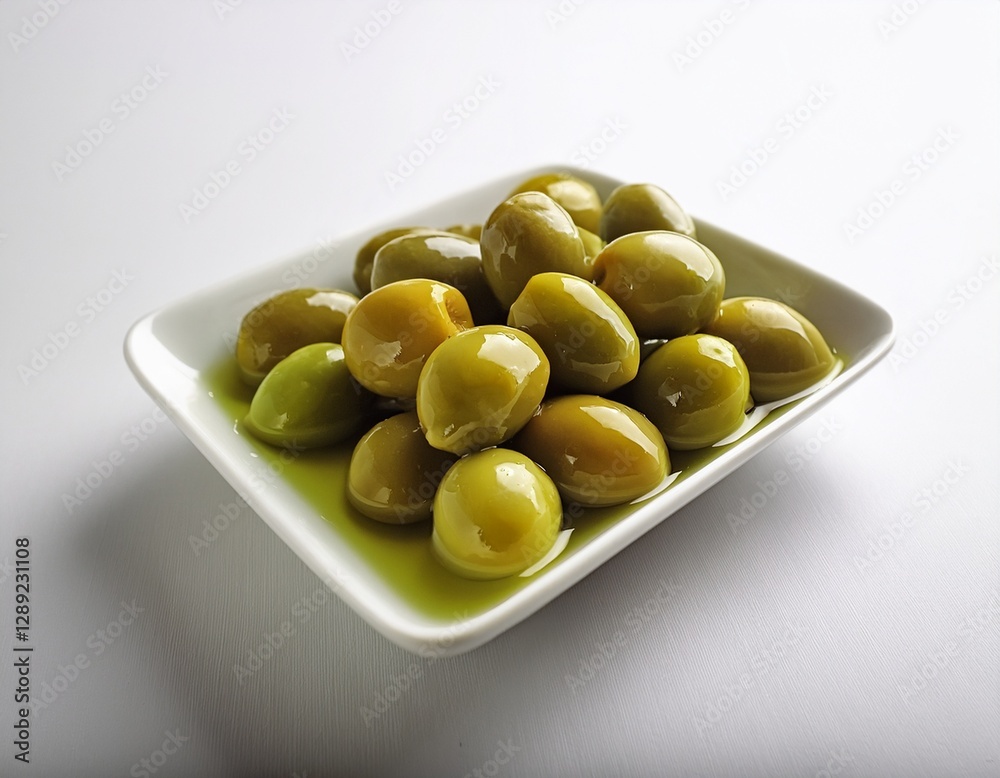 Fotografía de estudio profesional de un bol de olivas, aliñadas en aceite y especias, de fondo blanco, 4k, ultra realista. Fotografía de estudio profesional de un bol de olivas, aliñadas en aceite y especias, de fondo blanco, 4k, ultra realista.