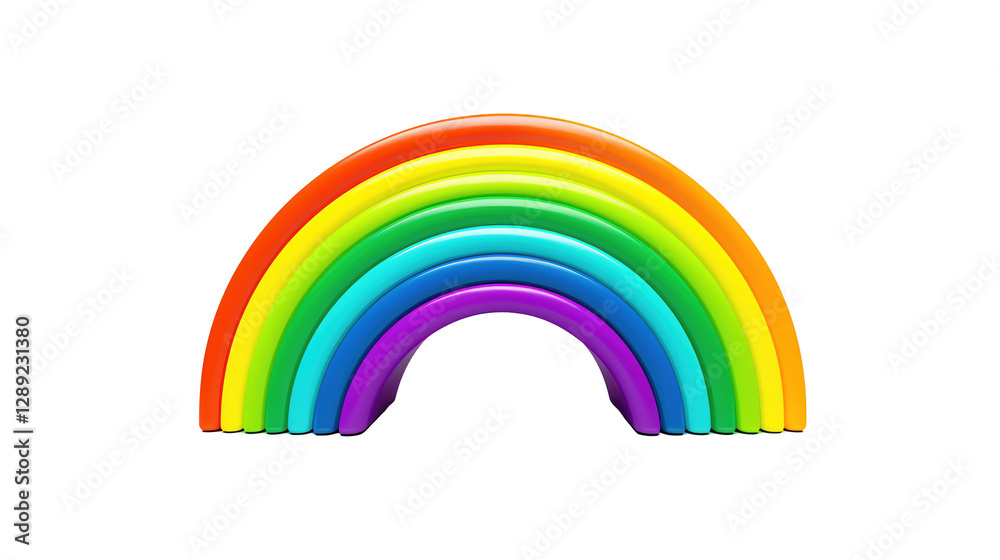 Isolated 3D Colorful Rainbow on White Background Isolated 3D Colorful Rainbow on White Background