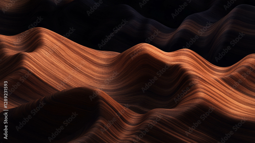 Obraz premium Abstract walnut texture with cathedral grain patterns for artistic design