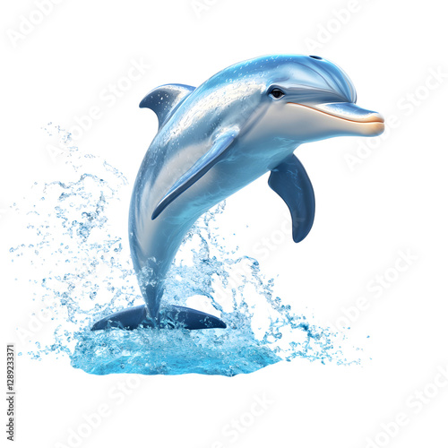Wallpaper Mural Fluffy 3D Cartoon Dolphin with Glowing Textured Skin Isolated on Transparent Background Torontodigital.ca