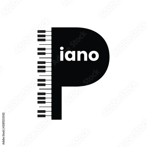 Piano keyboard logo vector illustration