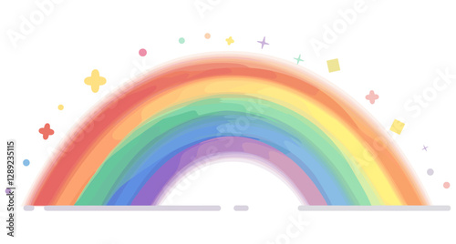 Vector rainbow segment, isolated arc, bright vibrant colors, colorful segment, modern rainbow design, creative spectrum, isolated rainbow arc, rainbow graphic design