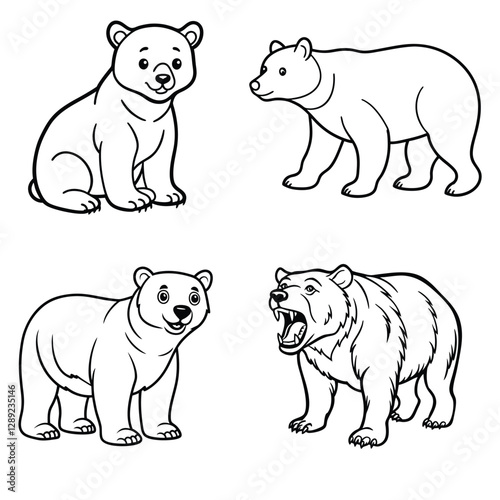 set of polar bears