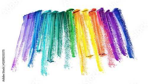 rainbow scribble vector colored pastel, wax pastel isolated, vibrant hand-drawn design, abstract colorful strokes, artistic texture, creative artwork, bright colorful illustration