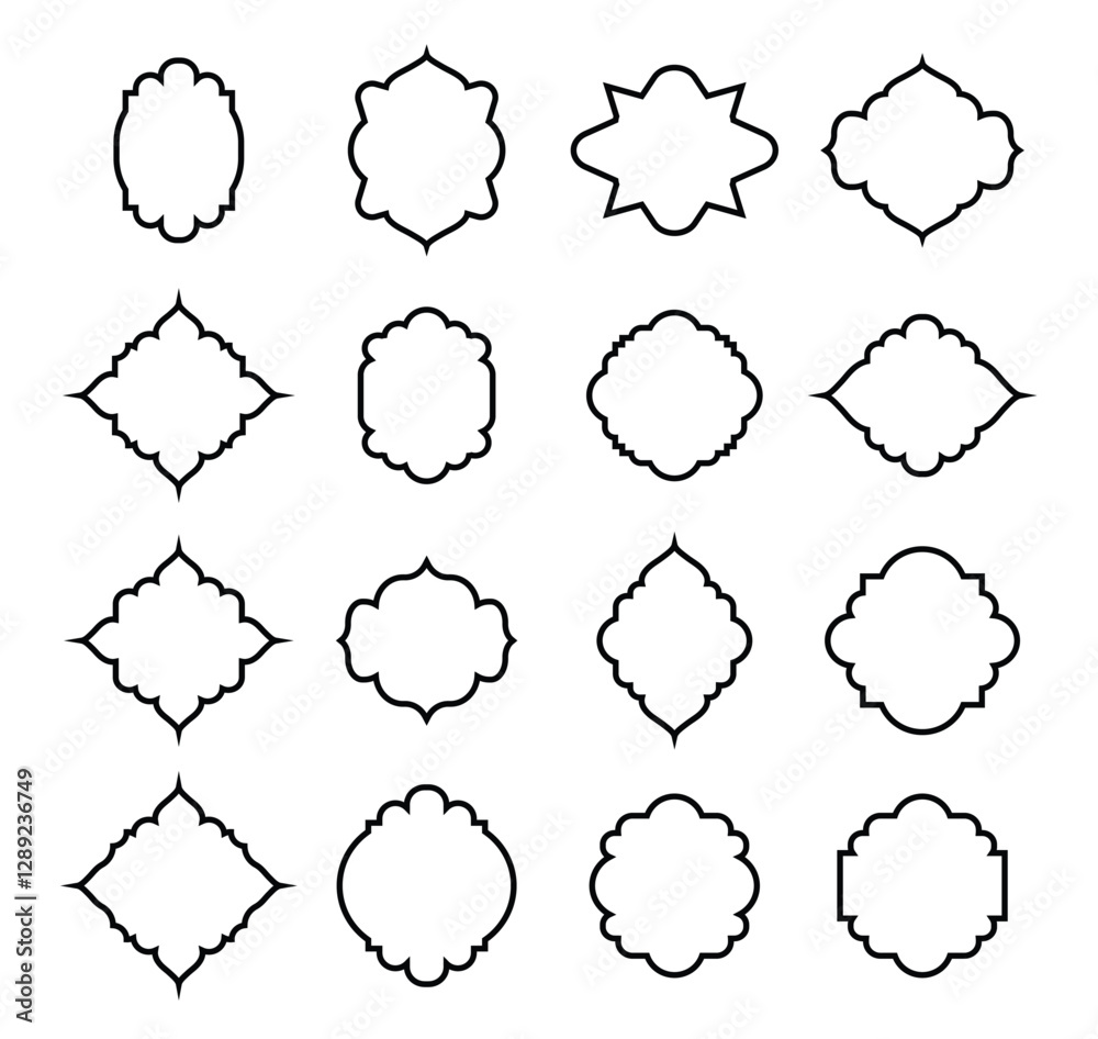 Fototapeta premium Arabian mosque window decoration outline package