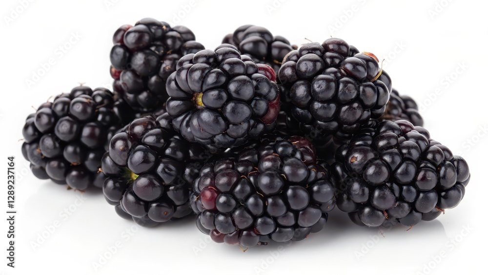 Blackberries on White Background