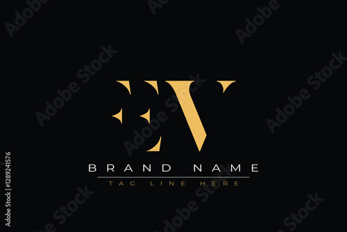 FEV abstract letter logo design. This logo is designed by three abstract letters. photo