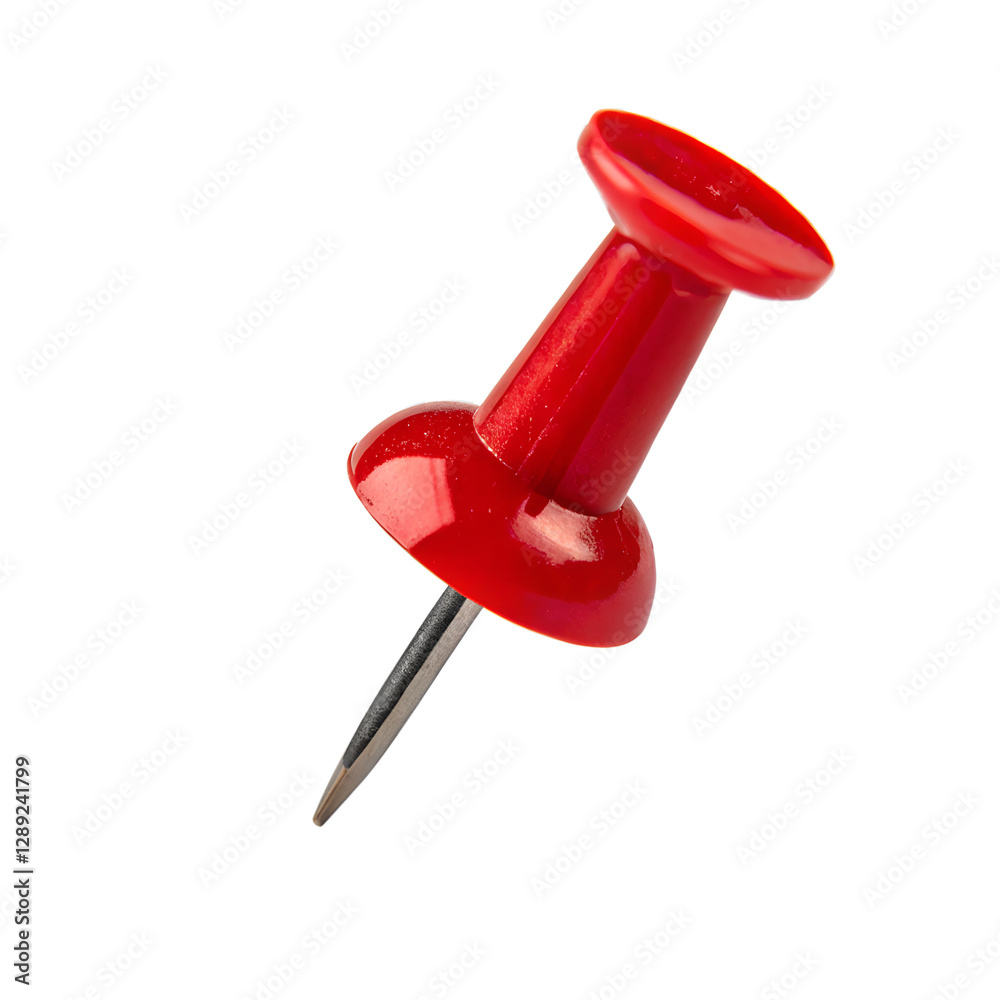 Red push pin isolated on transparent background Red push pin isolated on transparent background