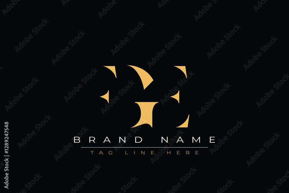 Naklejka premium FGE abstract letter logo design. This logo is designed by three abstract letters.