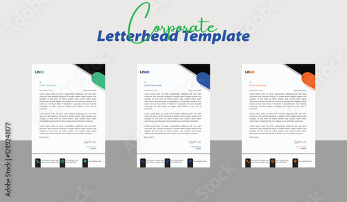 Modern Creative & Clean business style letterhead bundle of your corporate project design. set to print with vector & illustration. corporate letterhead bundle.