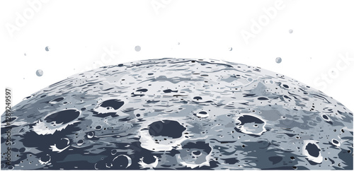 Moon surface vector, lunar landscape, craters on the moon, space background, astronomy illustration, celestial body, extraterrestrial terrain, planetary surface, cosmos exploration