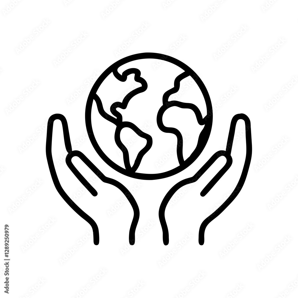 Hands Holding Earth Environmental Protection Icon Vector Art Illustration Design Hands Holding Earth Environmental Protection Icon Vector Art Illustration Design