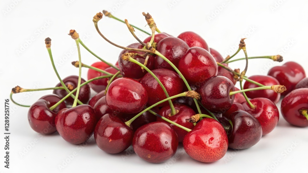 Pile of Cherries on White Background Pile of Cherries on White Background