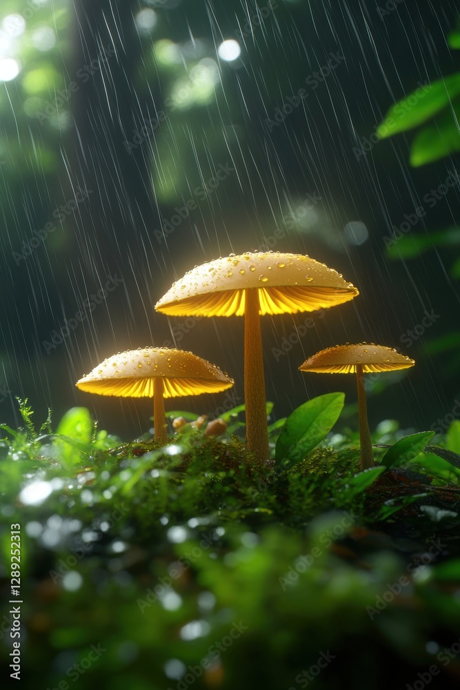 Closeup view of fresh mushroom in forest in Spring. Closeup view of fresh mushroom in forest in Spring.