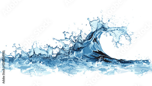 Vector ocean wave, splashing water isolated, transparent wave, clear water splash, sea wave png, isolated splash wave, water droplets, transparent splash, clean wave background