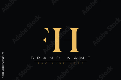 FIH abstract letter logo design. This logo is designed by three abstract letters. photo