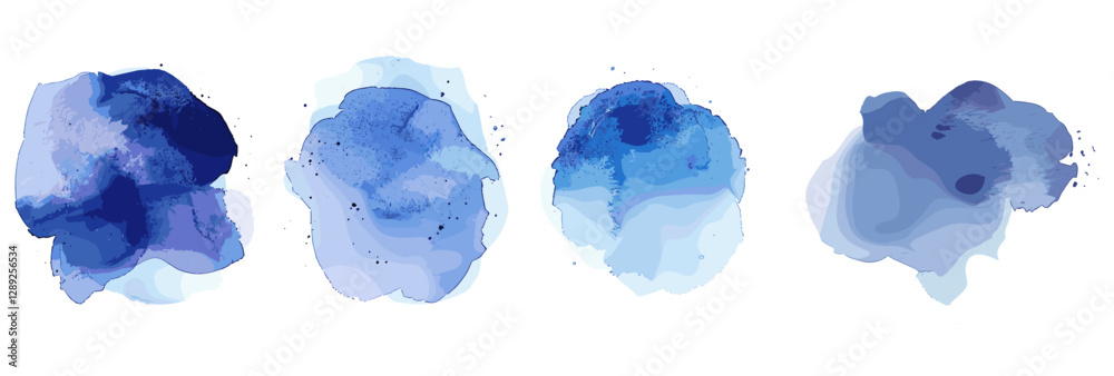Wet watercolor washes, indigo blue shades, watercolor texture, blue art, watercolor painting, abstract washes, artistic watercolor, watercolor background