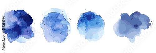 Wet watercolor washes, indigo blue shades, watercolor texture, blue art, watercolor painting, abstract washes, artistic watercolor, watercolor background