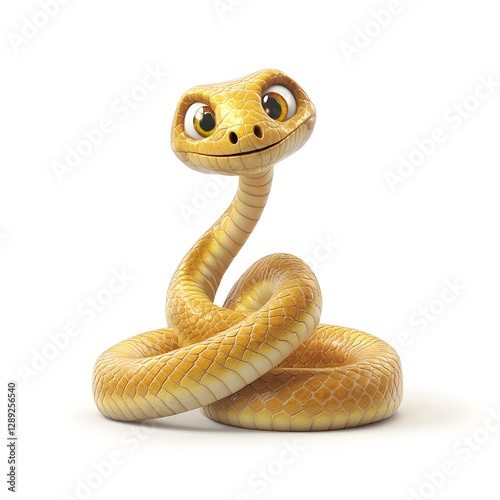 Cute Cartoon Snake isolated on white background